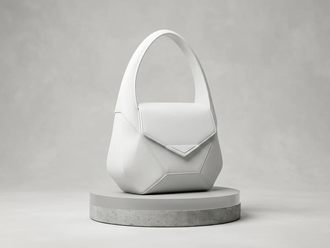 A leather tote photographed still, the image the video is animated from