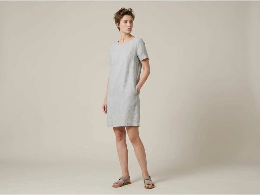 a model wearing a dress, a short summer dress